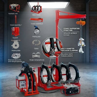 Mesin Las HDPE Manual Butt Fusion 1200MM 220V Hot Melt Hidrolik
