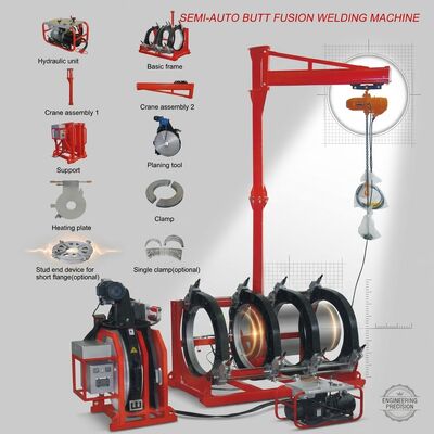 Mesin Las HDPE Manual Butt Fusion 1200MM 220V Hot Melt Hidrolik