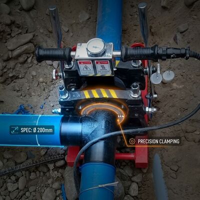 Keakuratan 160mm PE Butt Fusion Welder 220V Operasi manual