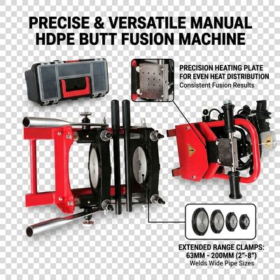 Keakuratan 160mm PE Butt Fusion Welder 220V Operasi manual